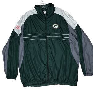 NFL Green Bay Packers Mens XXL Lightweight Windbreaker Jacket Full Zip